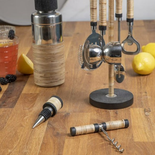 ARENDAL RATTAN BOTTLE STOPPER | BAR TOOLS