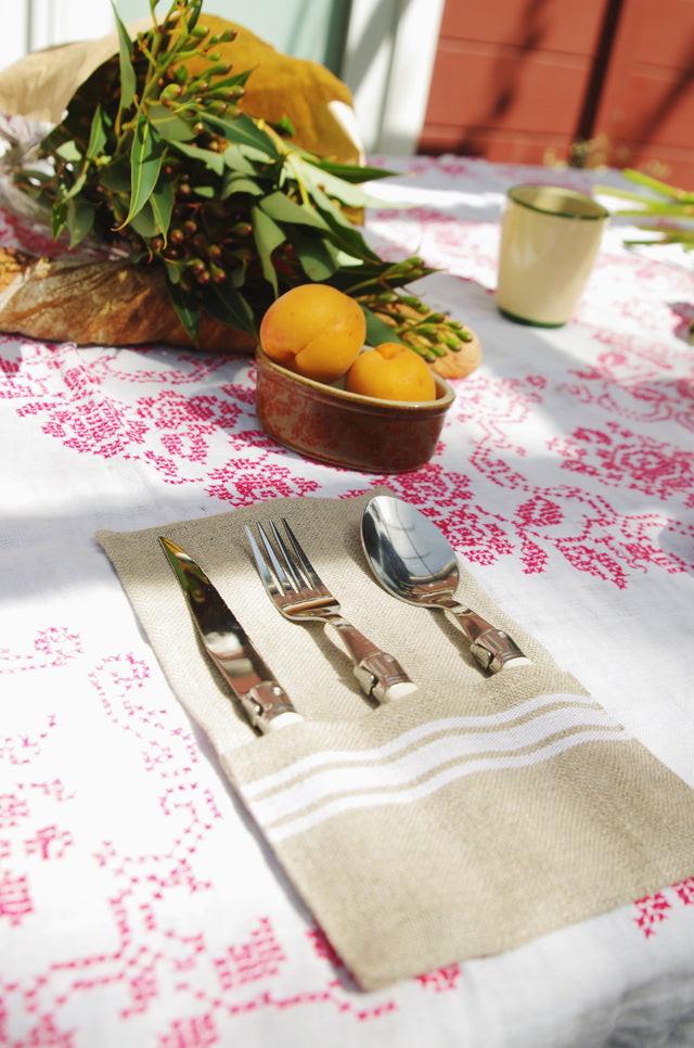 THIEFFRY BELGIAN LINEN UTENSIL HOLDER, WHITE | 