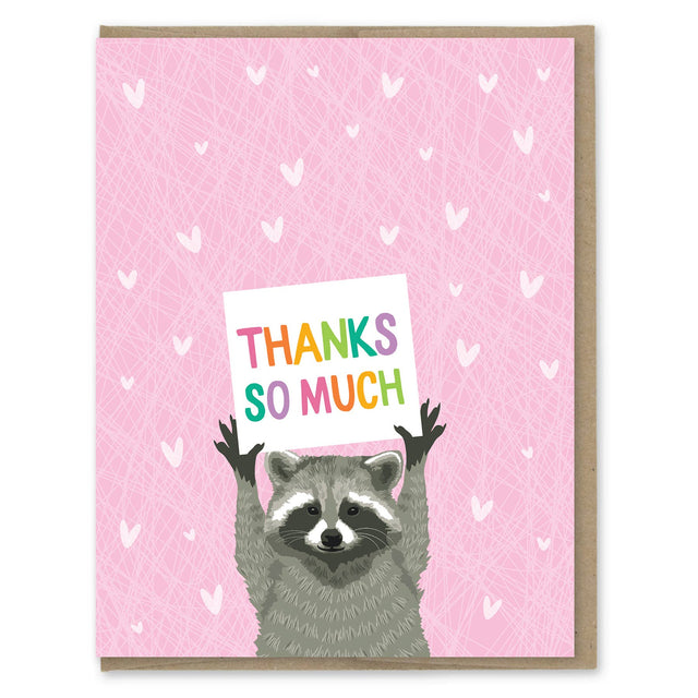 RACCOON THANK YOU SIGN CARD | CARDS