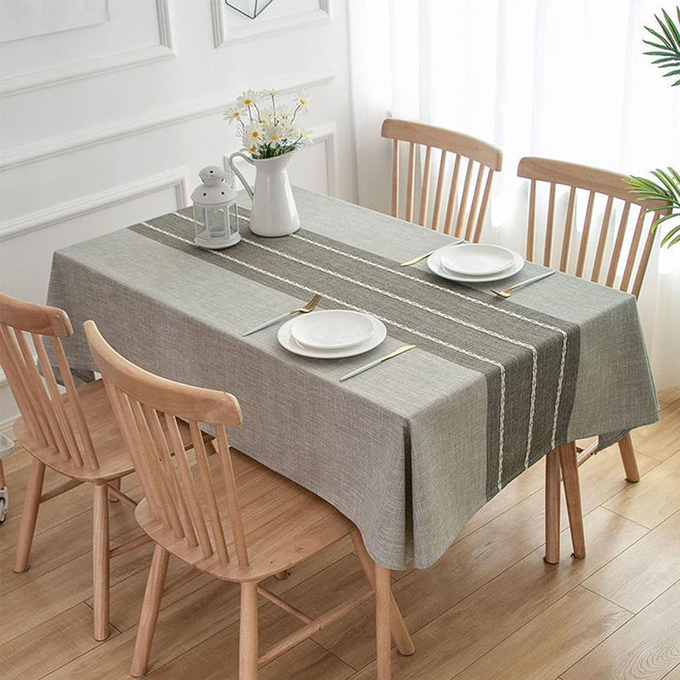 EMBROIDERED WATERPROOF BURLAP TABLECLOTH