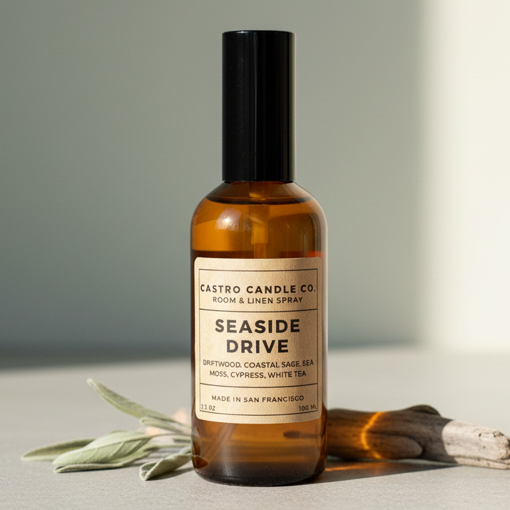 SEASIDE DRIVE ROOM & LINEN SPRAY by Castro Candle Co. made in San Francisco, CA | HOME FRAGRANCE