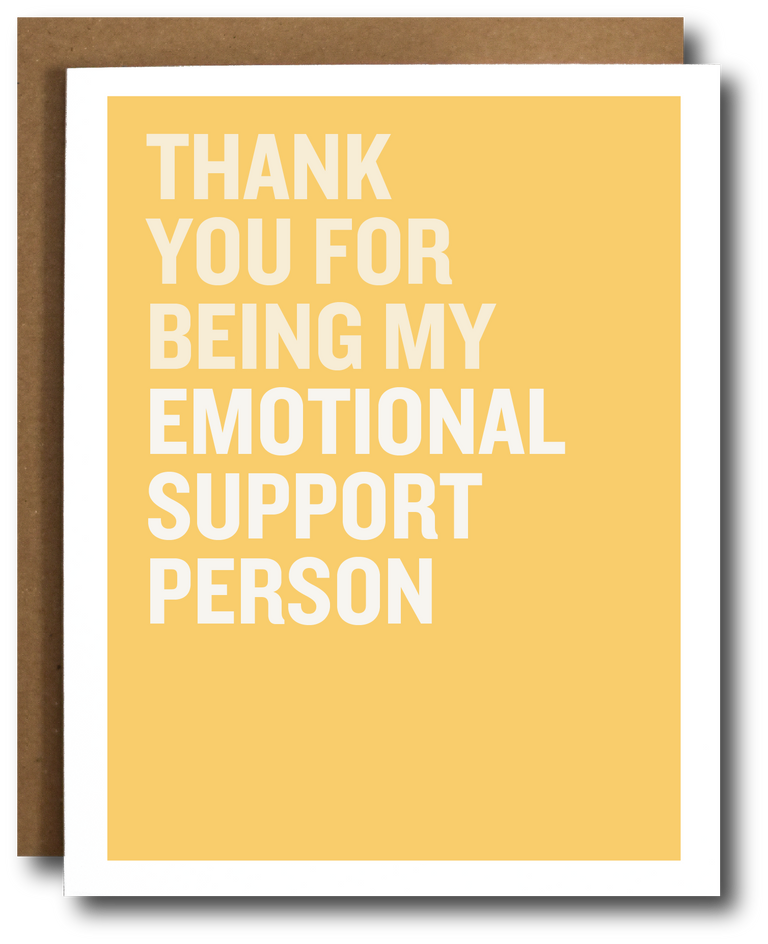Emotional Support Person Appreciation Card  | GREETING CARD - APPRECIATION