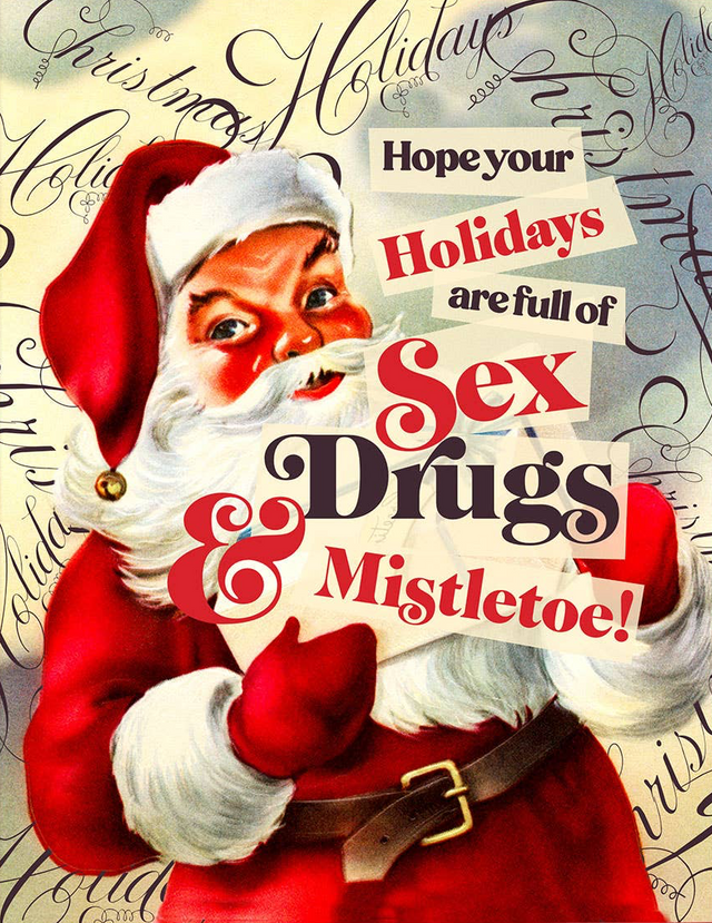 SEX+DRUGS+SANTA christmas card