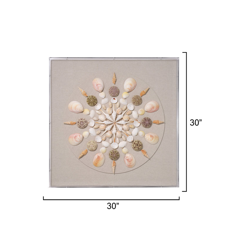 WALL ART, PALE PINK AND SHELL