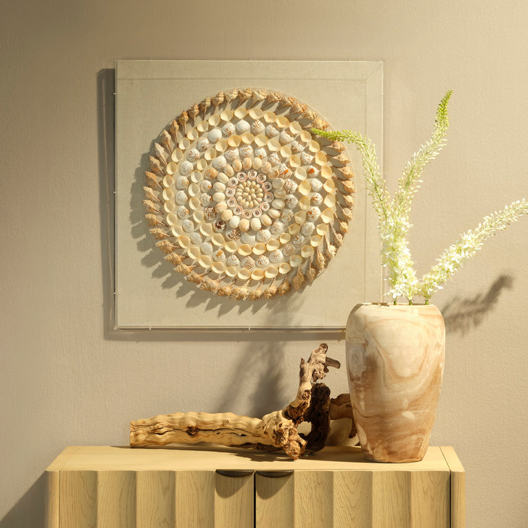 BANKS WALL ART, CREAM AND SHELL