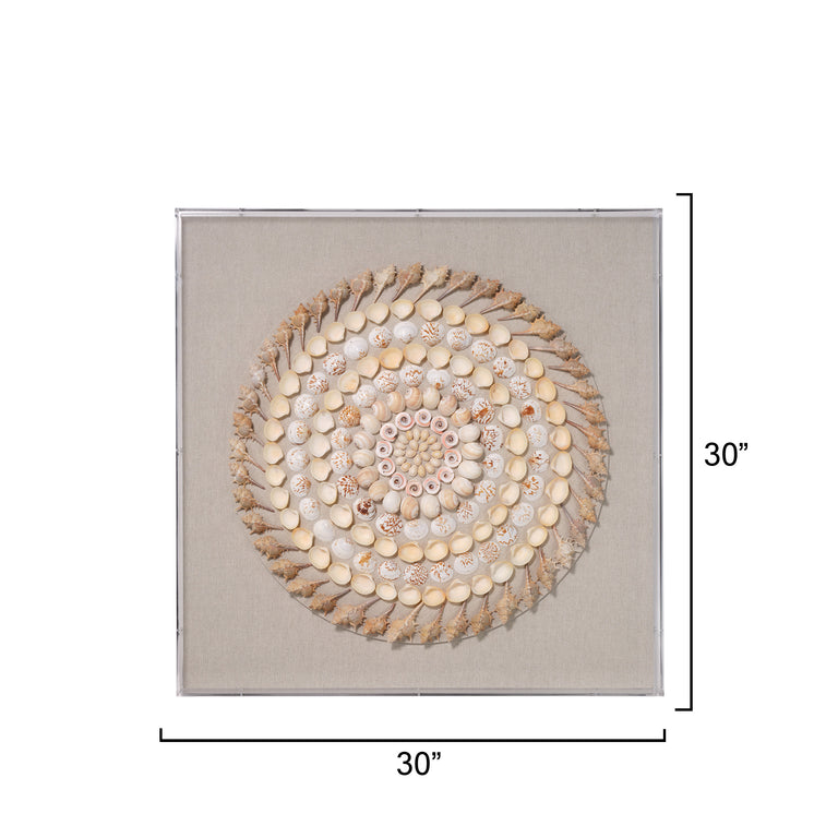 BANKS WALL ART, CREAM AND SHELL