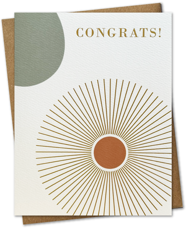 LUXE | Gold Foil Modern Starburst Congrats Card  | GREETING CARD - CONGRATULATIONS