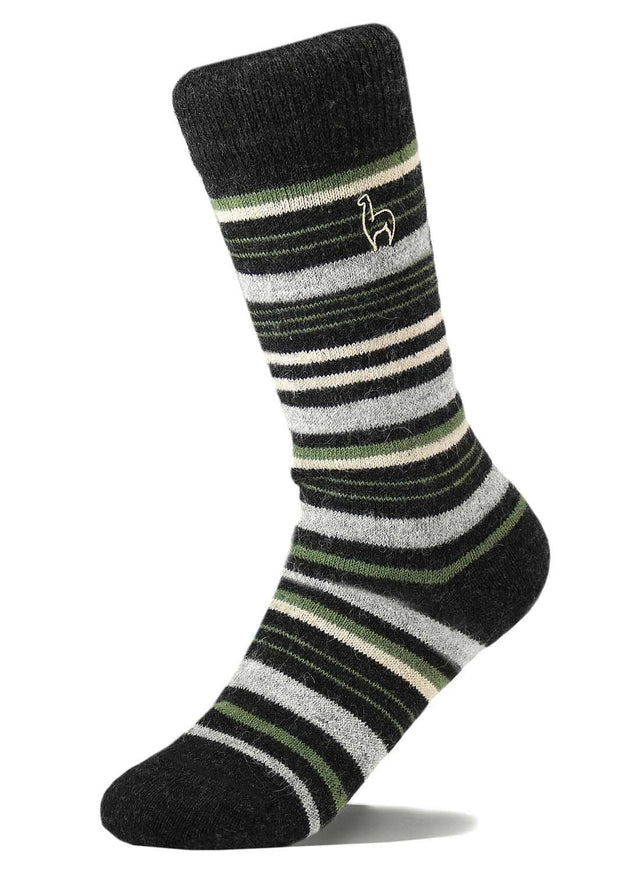 ALPACA SOCKS • STRIPE • MOSS | APPAREL