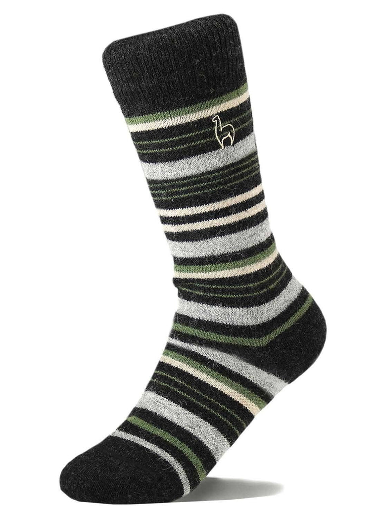 ALPACA SOCKS • STRIPE • MOSS | APPAREL
