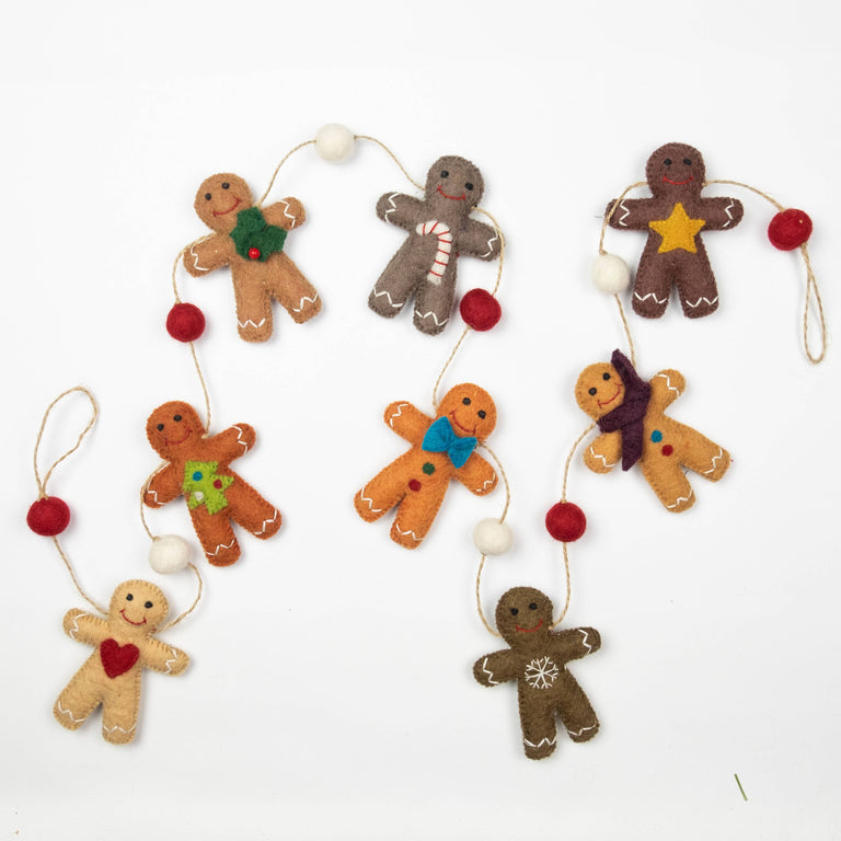 FELT GINGERBREAD MAN GARLAND | HOLIDAY
