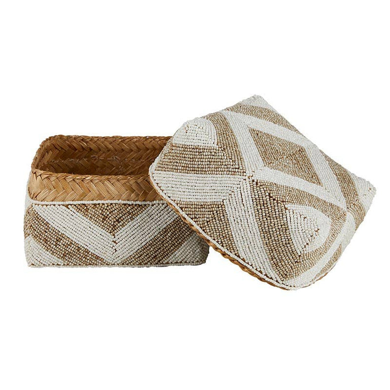 SAND PATTERNED BEADED BASKETS | STORAGE
