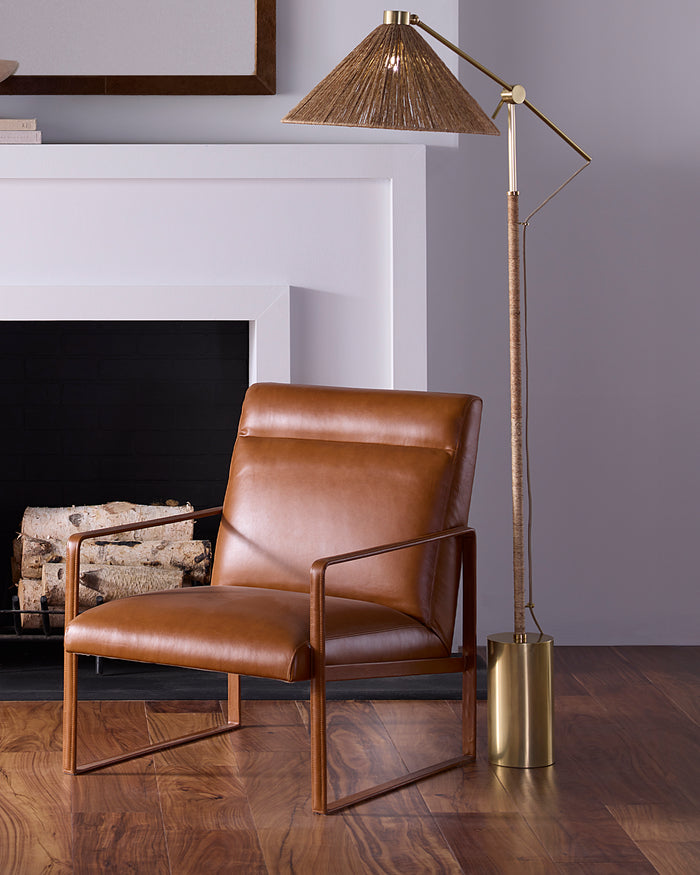 FITZGERALD FLOOR LAMP, ABACA ROPE
