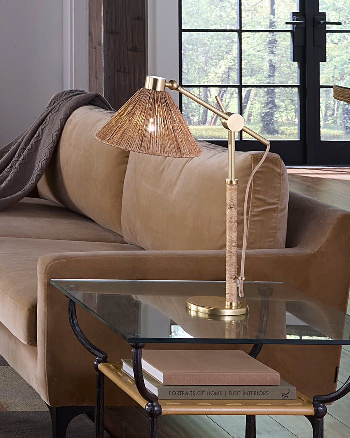 FITZGERALD TABLE LAMP, ABACA ROPE