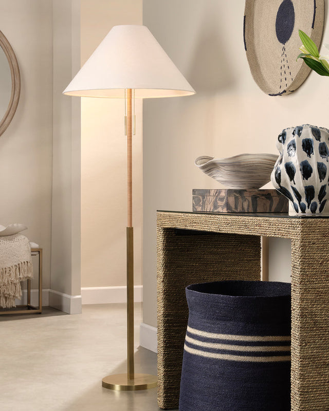 HARRISON FLOOR LAMP, NATURAL RATTAN