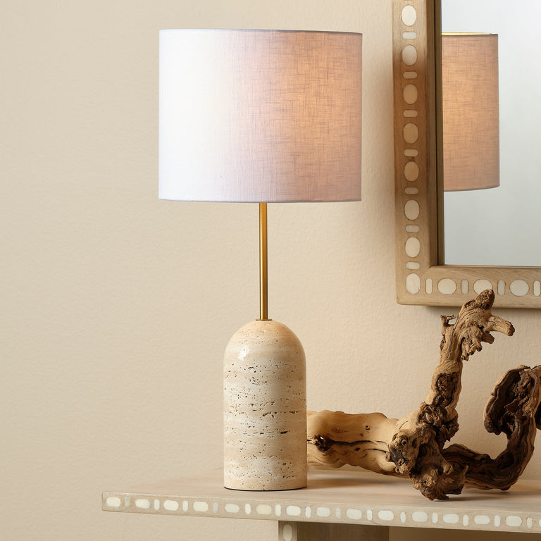 HOLT TABLE LAMP IN TRAVERTINE