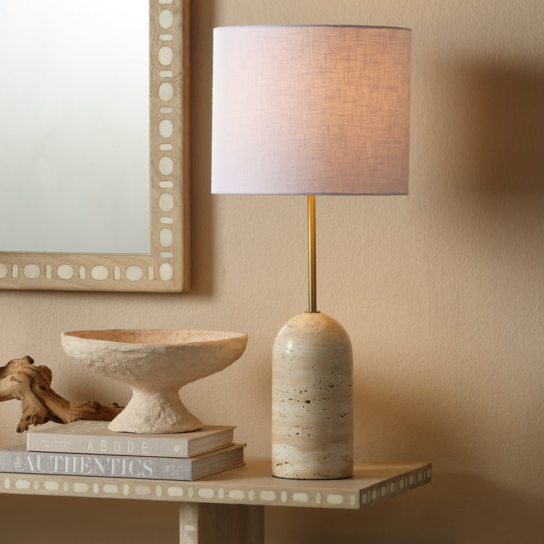 HOLT TABLE LAMP IN TRAVERTINE