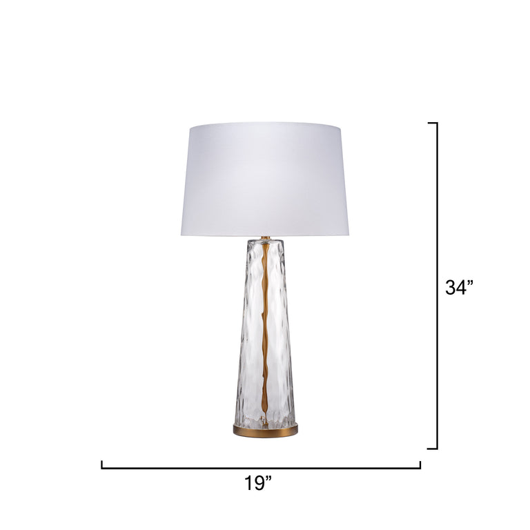 TABLE LAMP, HAMMERED GLASS