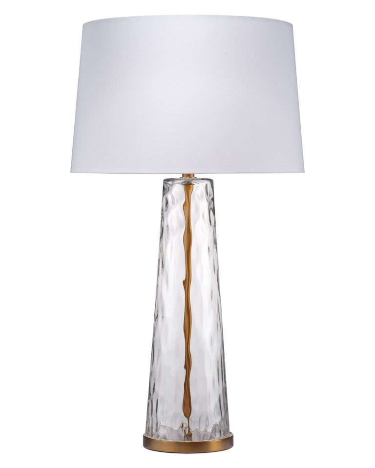 TABLE LAMP, HAMMERED GLASS