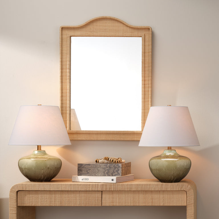 MONROE TABLE LAMP, OLIVE CERAMIC