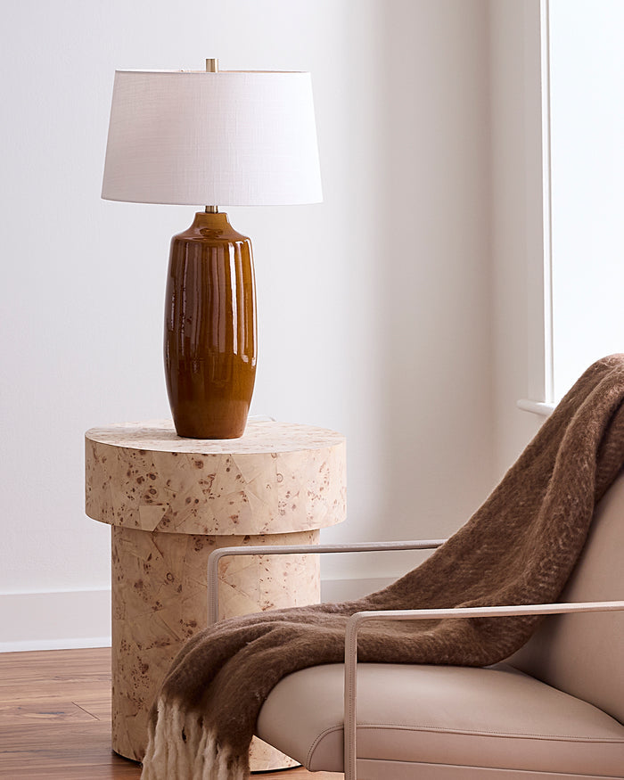 TOFFEE TABLE LAMP, CIDER CERAMIC