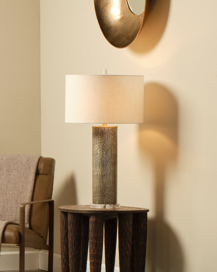 VIPER TABLE LAMP, TRUFFLE ETCHED GLASS