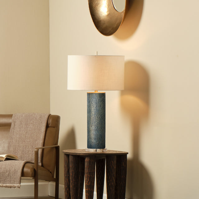 VIPER TABLE LAMP, TRUFFLE ETCHED GLASS