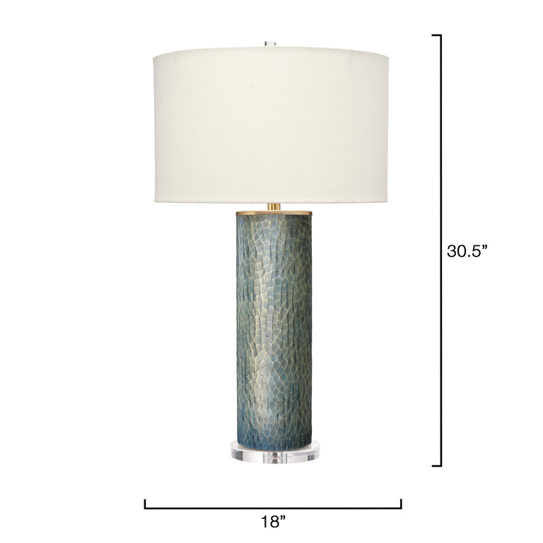 VIPER TABLE LAMP, TRUFFLE ETCHED GLASS
