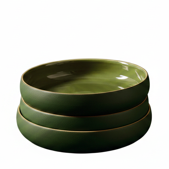 HANDMADE STONEWARE PASTA/SALAD PLATE | EDAN 7.9"