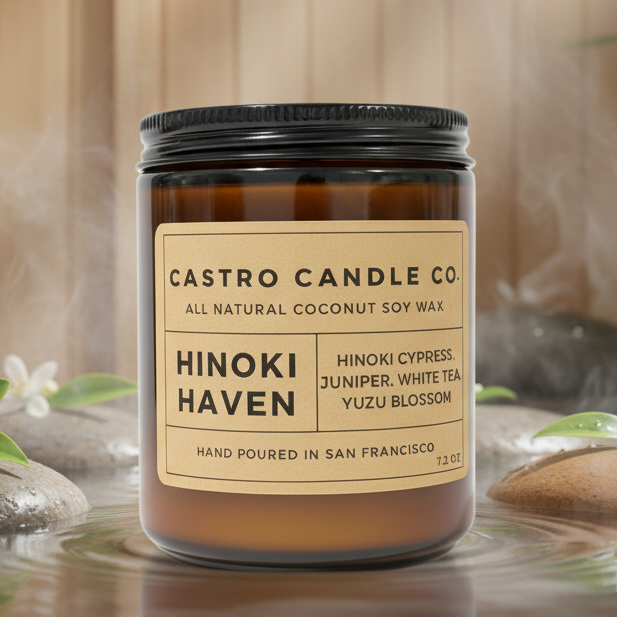 Castro Candle Co. Hinoki Haven candle | HOME FRAGRANCE & CANDLES | inspired by San Francisco 