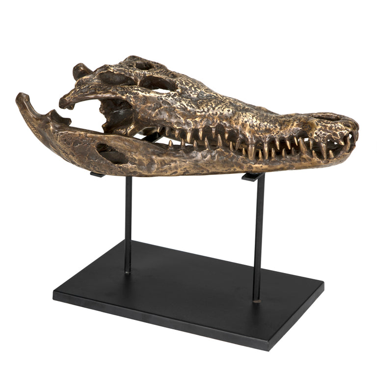 BRASS ALLIGATOR ON STAND | OBJECTS