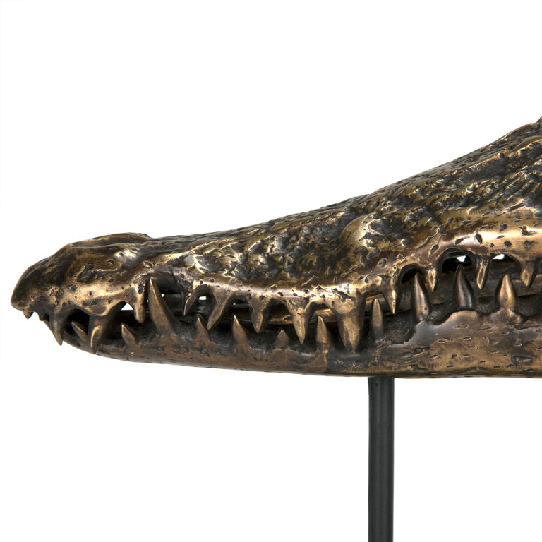 BRASS ALLIGATOR ON STAND | OBJECTS