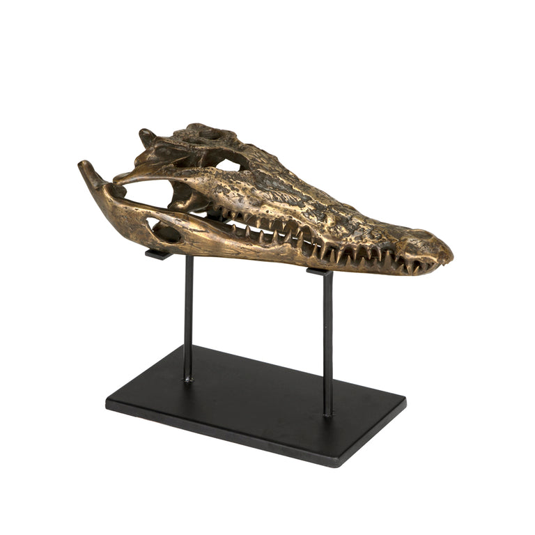 BRASS ALLIGATOR ON STAND | OBJECTS