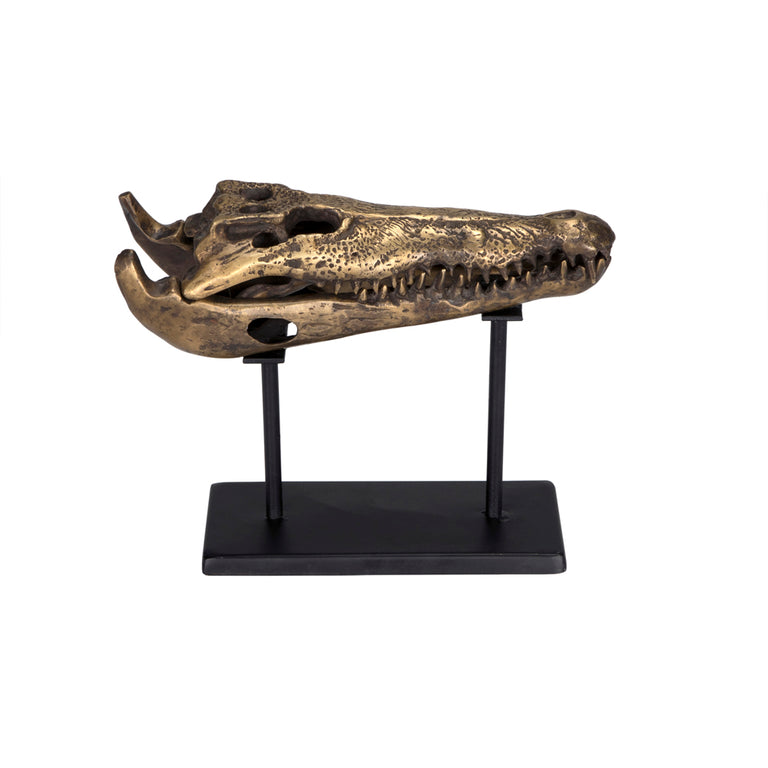 BRASS ALLIGATOR ON STAND | OBJECTS