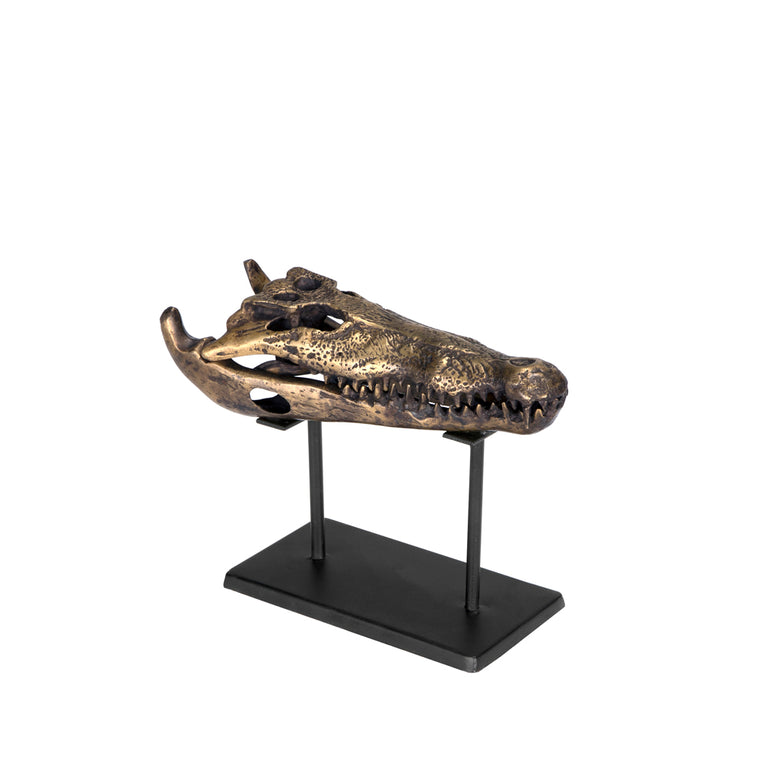 BRASS ALLIGATOR ON STAND | OBJECTS