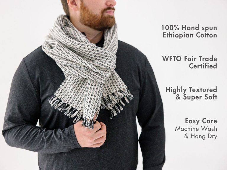 AARON HANDWOVEN ETHIOPIAN COTTON SCARF | APPAREL