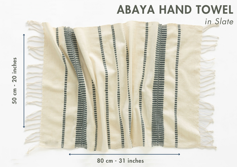 ABAYA HANDWOVEN SUSTAINABLE ETHIOPIAN COTTON HAND TOWEL | BATH