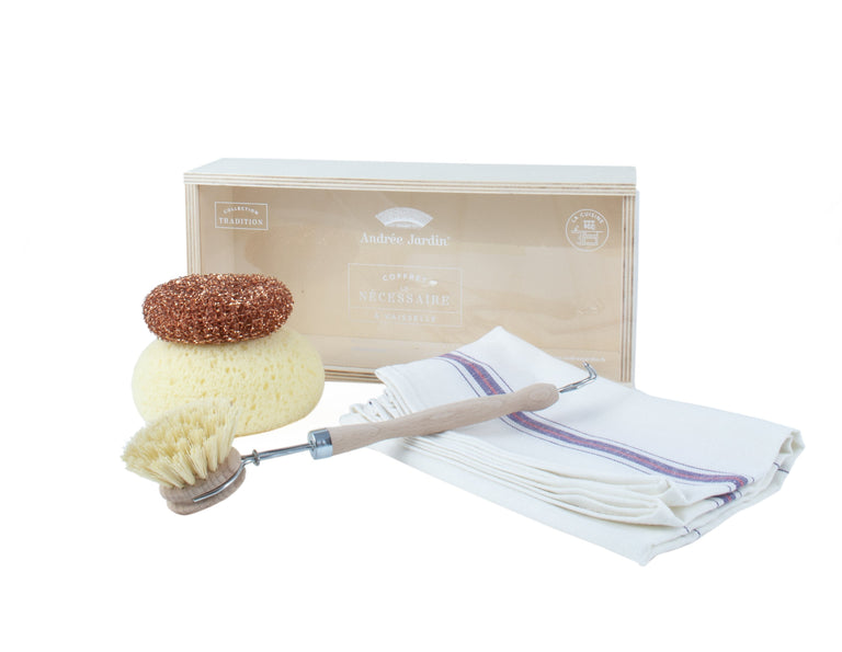 ANDREE JARDIN DISH KIT IN WOODEN BOX WITH ACRYLIC LID | KITCHEN STORAGE AND ORGANIZATION