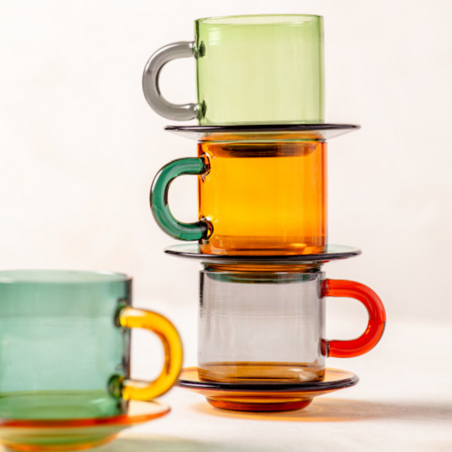 NIKO GLASS MUG, AMBER | MUGS, COFFEE, & TEA