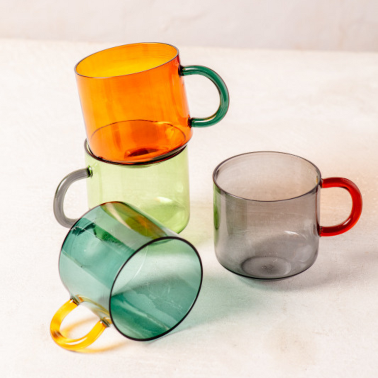 NIKO GLASS MUG, BLACK | MUGS, COFFEE, & TEA