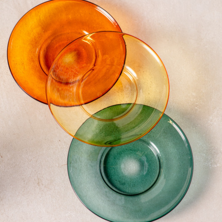 NIKO GLASS PLATES, SET OF 4 | TABLETOP : DINNERWARE : PLATES