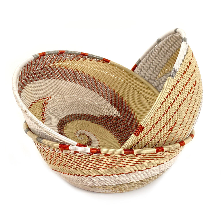 Zulu Wire Basket Bowl - Copper + Sand, Medium | BASKETS