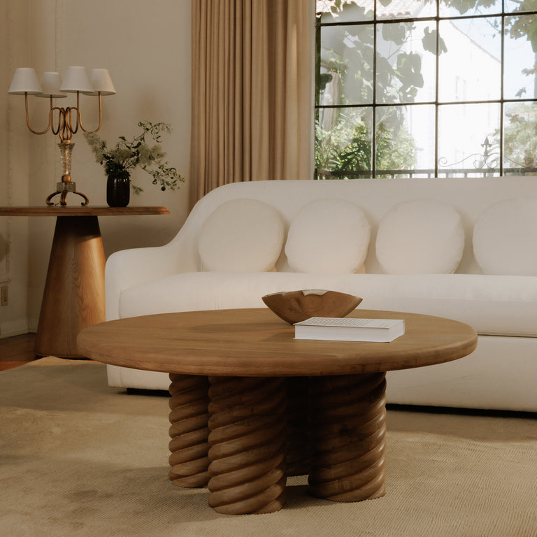 TRECCIA ROUND COFFEE TABLE OAK