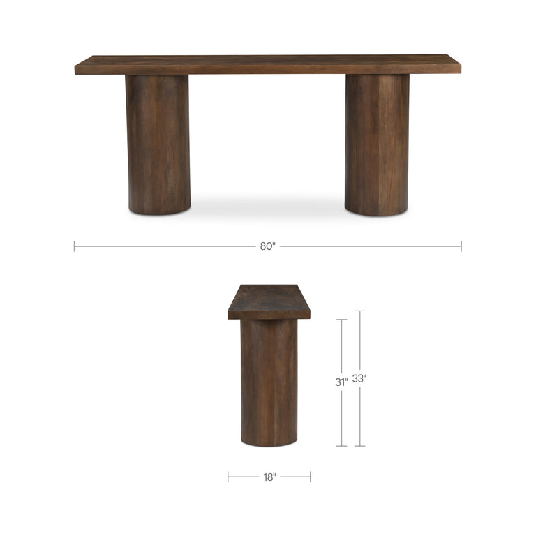 HADLEY CONSOLE TABLE WARM BROWN