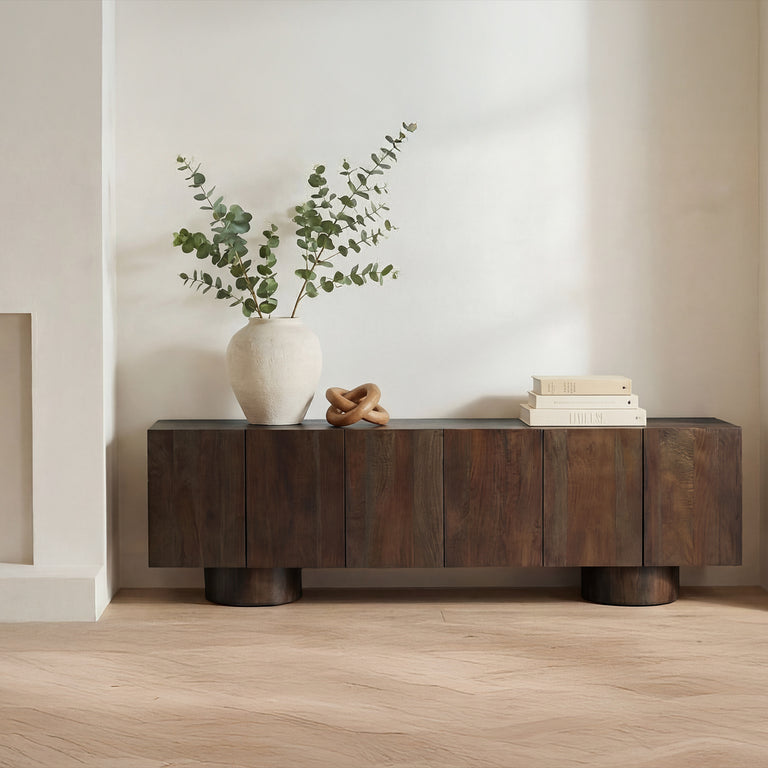 HADLEY MEDIA UNIT WARM BROWN