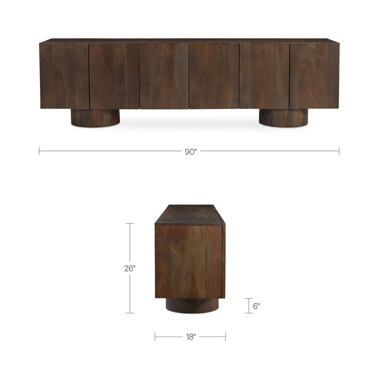 HADLEY MEDIA UNIT WARM BROWN