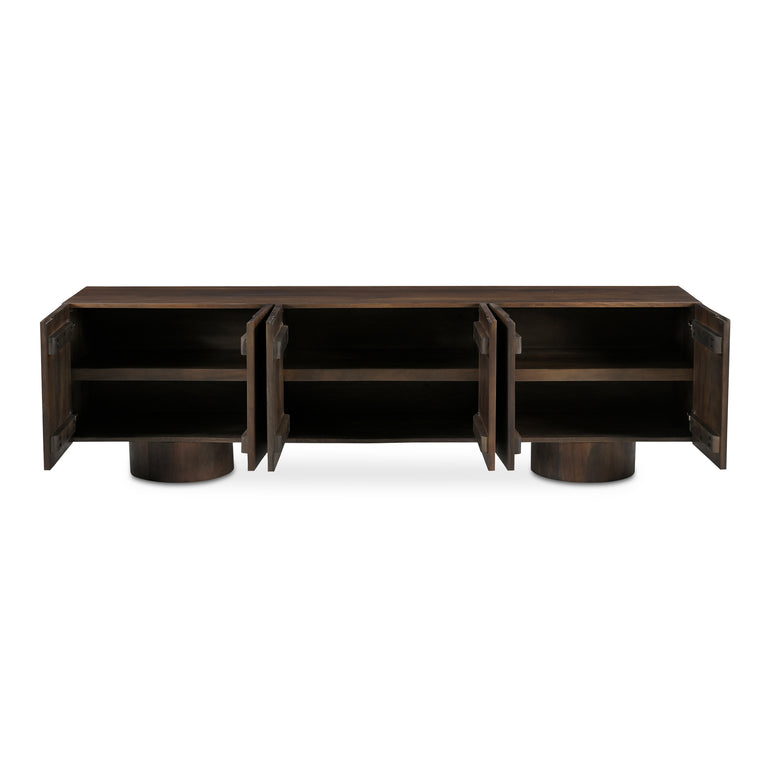 HADLEY MEDIA UNIT WARM BROWN