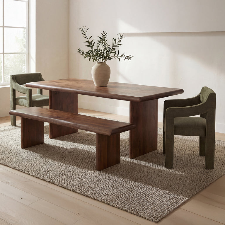 LILA DINING BENCH LARGE BROWN