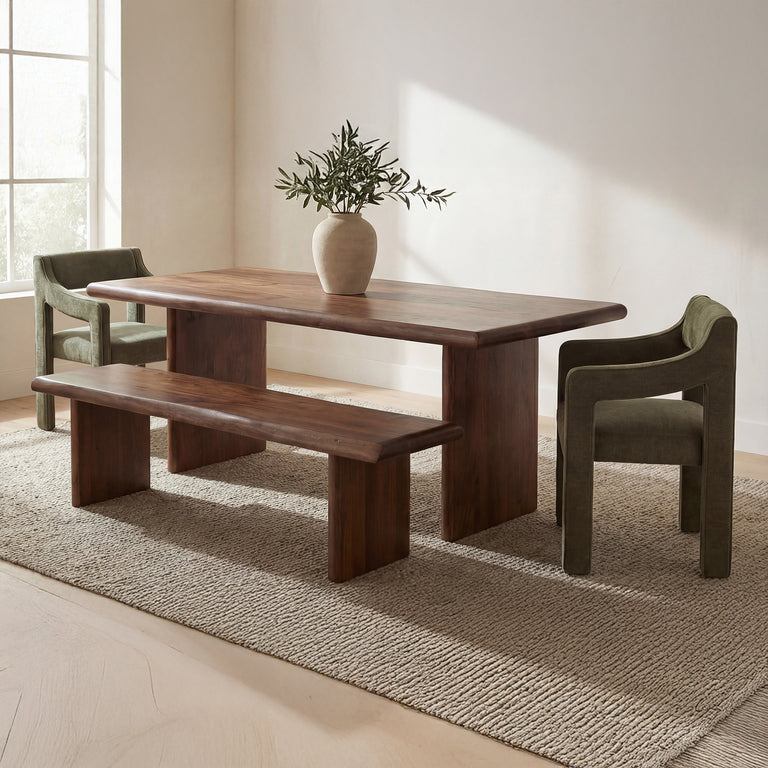 LILA DINING BENCH LARGE BROWN