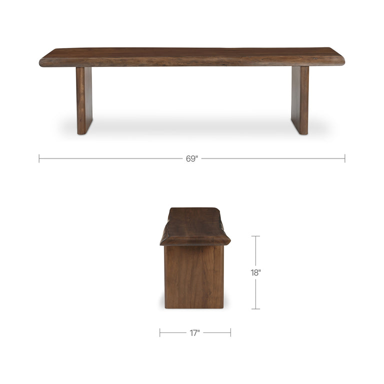 LILA DINING BENCH LARGE BROWN