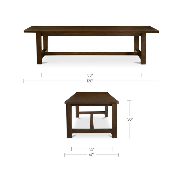 WILSON DINING TABLE LARGE WARM BROWN